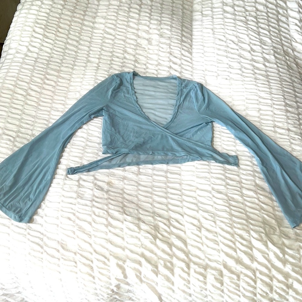 Sky blue mesh ballet wrap, mama Mia vibes! 🌀🦋 size small